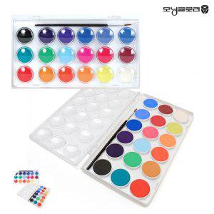 수채화도구 수채물감 팔레트 전문가용 학생용 미술용 입문용 미술학원용고형 파레트물감 18색