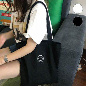 에코백 1개 심플 여성가방 도트백 스마일가방