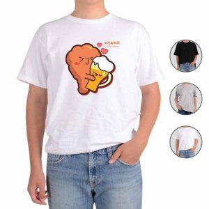 반팔티셔츠 야식 배달음식 치킨 맥주 그림 다양한색상 전사이즈