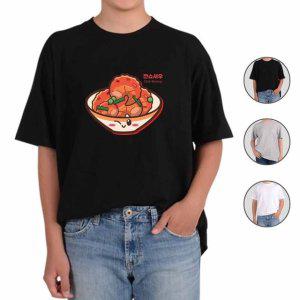반팔티셔츠 야식 배달음식 깐쇼새우 중식 그림 다양한색상 전사이즈