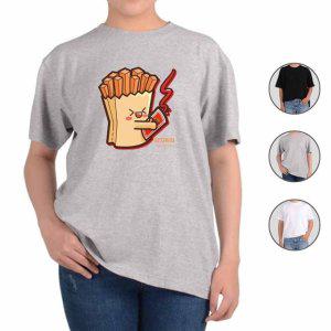 반팔티셔츠 배달음식 감자튀김 패스트푸드 그림 다양한색상 전사이즈