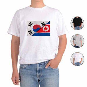 반팔티셔츠 대한민국 북쪽나라 국기 전쟁 그림 다양한색상 전사이즈