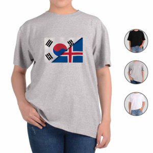 반팔티셔츠 대한민국 아이슬란드 국기 전쟁 그림 다양한색상 전사이즈