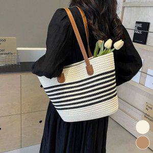 밀짚숄더백 무늬 크로스백 여름왕골가방 데일리