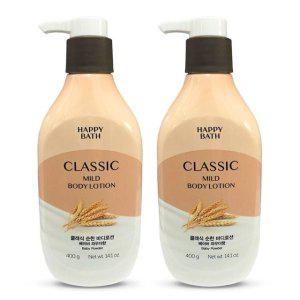 해피바스 클래식 순한 베이비 파우더 바디로션 400g 2개