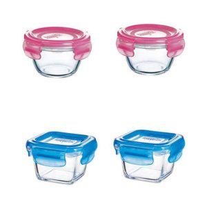 유리 4조 반찬통 이유식용기 밀폐용기 루미낙 찬통