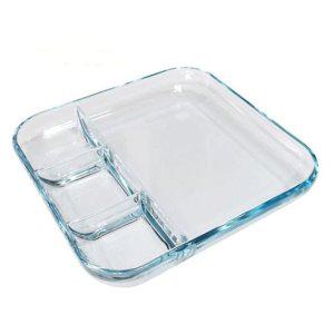 25cm 찬기 4절 1P 나눔접시 소스볼 반찬접시 유리