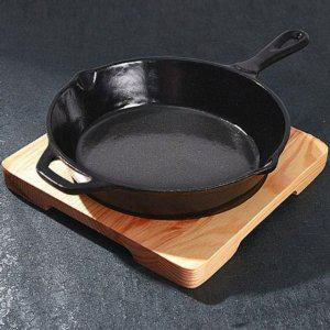 무쇠팬 스테이크팬 주물팬 구이 원형 손잡이 26.5cm