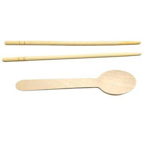 수저 대나무 나무 숟가락 50개입 젓가락 세트 일회용