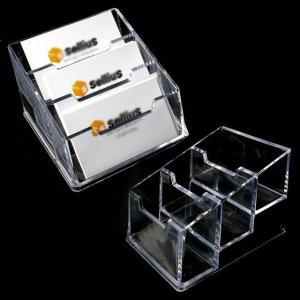 아크릴 명함꽂이 3단 사무용 명함 정리대 투명 보관함 비즈니스 카드 홀더