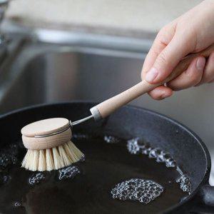무흠집 주방 브러쉬 우드 수세미 세척솔 48mm 키친 청소용품
