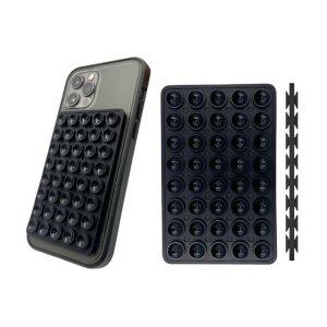 실리콘 흡착 고정패드 양면 블랙 40구 다용도 셀프스틱 패드