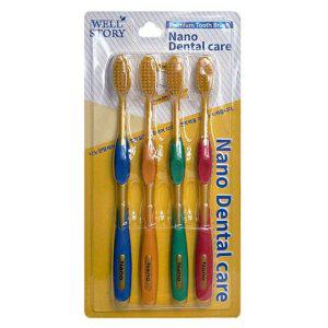 나노 금칫솔 4입 구강청결 칫솔 방수 손잡이형 덴탈 케어