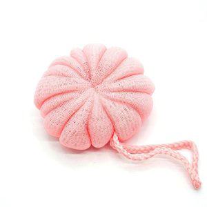 부드러운 호박 거품 비누 대왕 샤워볼 핑크 색상 목욕 용품