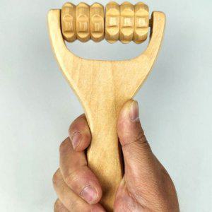 휴대용 마사지기 나무 마사지 롤러 손 턱받침형 도구