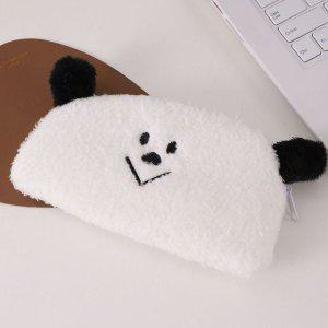 귀여운 강아지 인형 필통 천재질 지퍼 파우치 다용도 학생