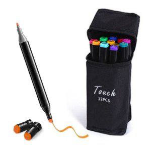 트윈 양면 마카펜 12색 드로잉용 예술 마커펜 미술 전용 싸인펜