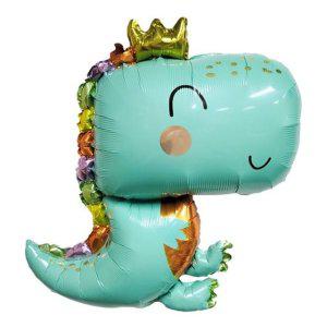 왕관 다채로운 공룡 호일풍선 장식용 풍선 실내 생일 파티용품