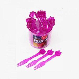 과일 포크 플라스틱 원형 색상 랜덤 수확