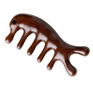 박달나무 원목 괄사 스틱 물고기형 피부 마사지 도구 마사지기 피부관리 마사지스틱