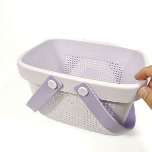 물빠짐 실리콘 샤워 바구니 퍼플 욕실 수영장 물받이 정리함