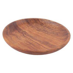 원형 우드 플레이팅 접시 200mm 인테리어 장식 테이블웨어 나무 재질 요리용 플레이트
