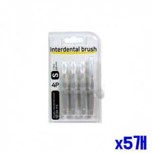 치간칫솔 고강도 와이어 I형 4P 그레이 치아 구석 청소용품