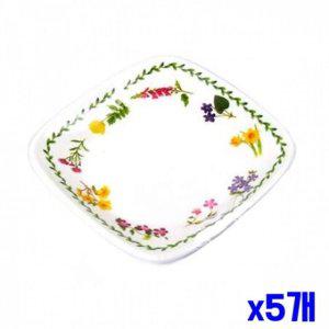 사각 멜라민 접시 1호 화사한 꽃 디자인 식사용