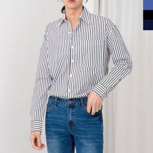 데님셔츠 남자청남방 스트라이프 남자실크셔츠 면