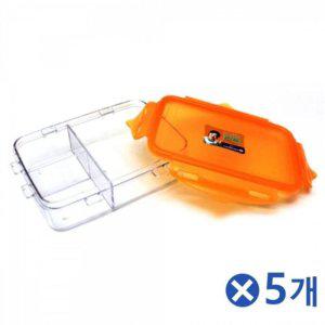 투명 밀폐 도시락 5개 칸막이용 용기 다용도 밀폐용기