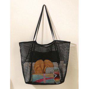 넉넉한 사이즈 메쉬 물빠짐 물놀이 숄더백 해변 1P 수영장 비치백 가방