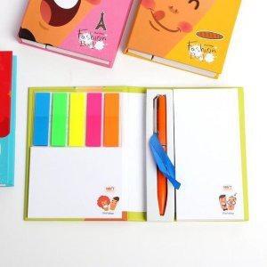 접착 지 볼펜 메모 세트 장 수첩 무지