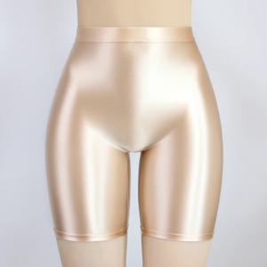 여성 자른 바지 기름진 반짝 이는 광택 스타킹 폼 피팅 불투명 섹시한 하이 웨이스트 카프리 부드럽고 슈퍼 스무디 스키니 레깅스