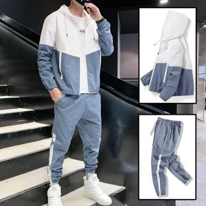2025 남자 Tracksuit 캐주얼 조깅 후드 스포츠웨어 재킷과 바지 2 조각 세트 힙합 러닝 스포츠 슈트