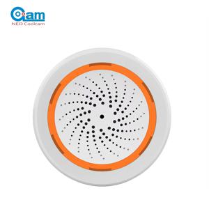 Coolcam Tuya Zigbee 스트로브 경고 기능이 있는 홈 보안용 스마트 사이렌 알람 USB 케이블 전원 지원 TUYA 스마트 허브와 함께 작동