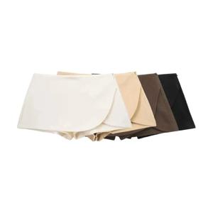 여성 패션 파레오 스타일 반바지 스커트 빈티지 하이웨이스트 사이드 지퍼 여성 스커트