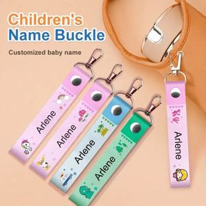 맞춤형 이름표 학교 가방 펜던트, 이름 열쇠고리, 유치원 어린이용 등교 이름표 끈