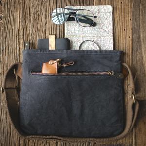 Maden 남성용 레트로 오일 왁스 캔버스 크로스바디 숄더백 방수 내마모성 조절 가능한 우체부 통근 가방 16온스