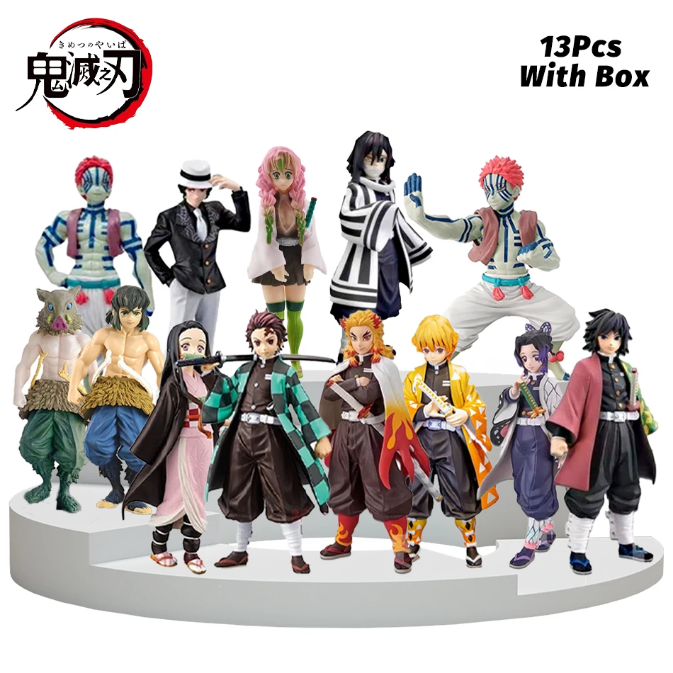악마 슬레이어 애니메이션 액션 피규어 - 카마도 탄지로, 아가츠마 젠이츠, 네즈코 PVC 모델 장난감 키메츠노 야이바 전사들