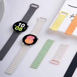 삼성 갤럭시 워치용 마그네틱 루프 밴드, 실리콘 링크 팔찌, 화웨이 GT 2-2e 3-4 스트랩, 삼성 갤럭시 워치 6/5 프로 4 클래식 액티브 2, 20mm, 22mm