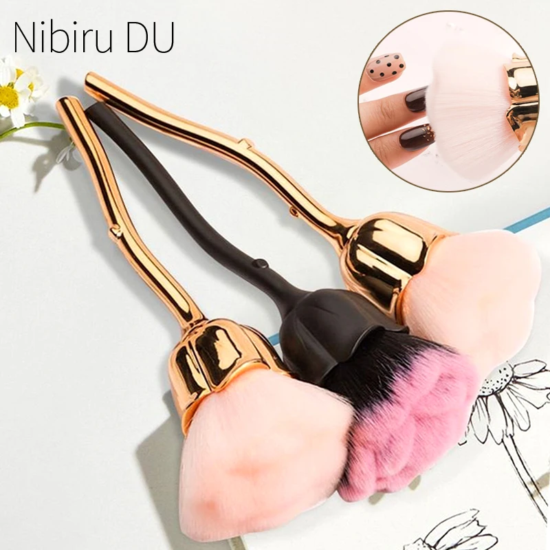 장미 모양 소프트 브러쉬 매니큐어 네일 아트 먼지 브러쉬 네일 먼지 브러쉬 젤 폴리쉬 먼지 제거 네일 브러쉬 도구 네일 용품