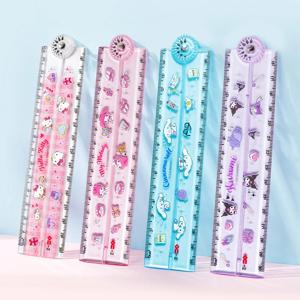 Sanrio Ruler 30cm 회전 접이식 눈금자 Kuromi 헬로 키티 만화 이미지 어린이 초등학교 공급 학생 문구