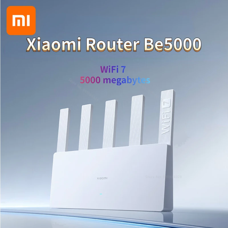 샤오미 라우터 BE5000 와이파이 7 2.5G 5011Mbps 네트워크 포트, 512MB 메모리 2.4/5GHz 듀얼 광대역 액세스 네트워크 보안 보호