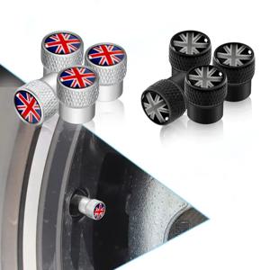 4 개/대 영국 자동차 금속 배지 휠 타이어 밸브 모자 타이어 먼지 커버 범용 미니 자동차 자전거 트럭 오토바이 액세서리