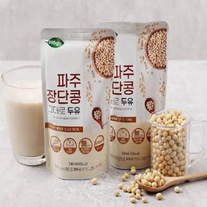 파주 장단콩 그대로 두유 190mlx20팩/60팩 국내산 콩 설탕 및 첨가물 무첨가 바쁜 아침 간편하게 하루 한팩