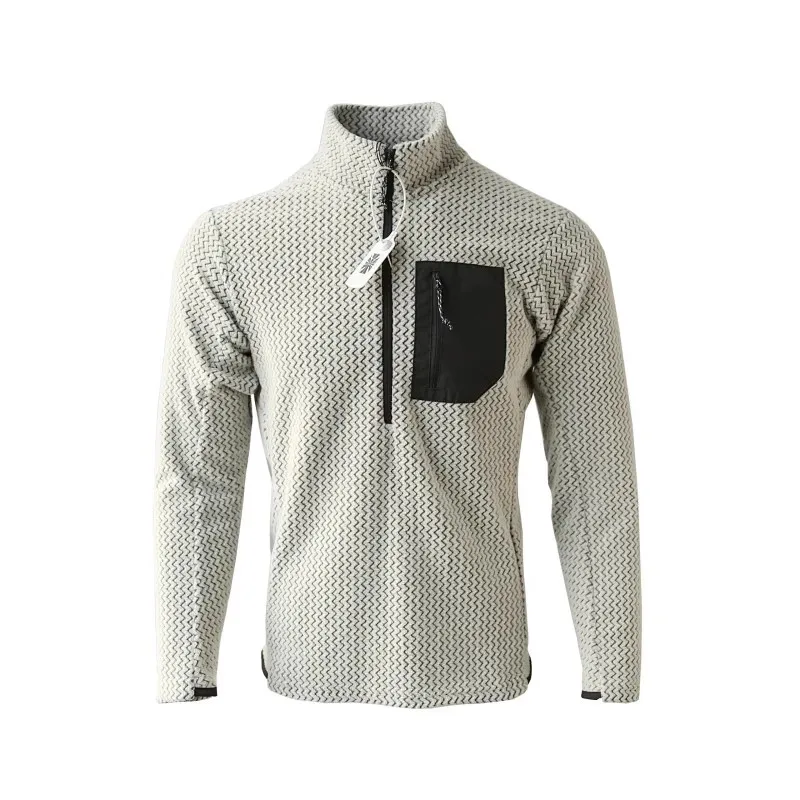 고급 남녀공용 플리스 안감 후드 베이스 레이어 셔츠 하프 지퍼 스탠드 칼라 스웨트셔츠 (봄/가을 캐주얼)