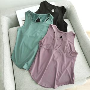 여름 빠른 건조 탱크 탑 얇은 섹션 메쉬 등이없는 느슨한 캐주얼 다목적 캐미솔 요가 스포츠 티셔츠 피트니스 러닝 조끼