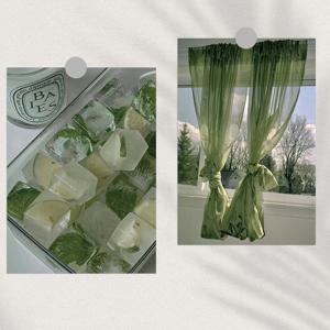 15PCS 녹색 여름 신선한 엽서 실내 침실 벽 장식 벽 스티커