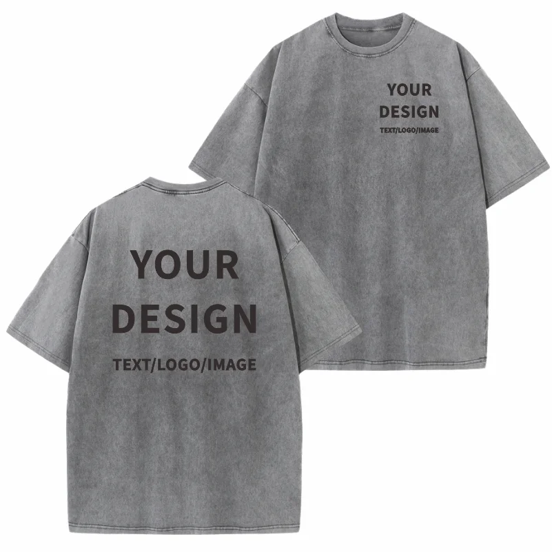100% 코튼 티셔츠 사용자 정의 로고 스트리트 트렌드 반팔 티셔츠 자수 디자인 유럽 미국 크기 탑 인쇄 패턴