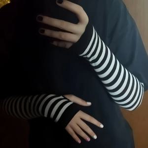 Y2K 탄성 야외 펑크 롱 핑거리스 장갑 커프 여성 남성 힙합 장갑 팔꿈치 벙어리장갑 쿨 스트레치 겨울 팔 보온